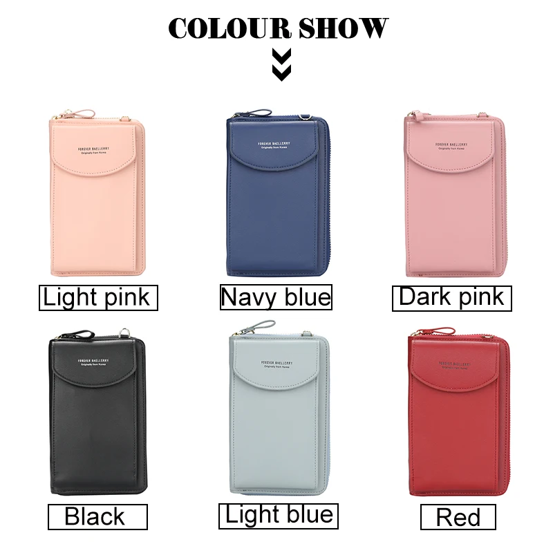أزياء النساء Crossbody المحفظة بو الجلود سيدة حقيبة صغيرة متعددة الوظائف سستة محفظة نسائية للعملات المعدنية الصلبة اللون حقائب كتف حقيبة صغيرة