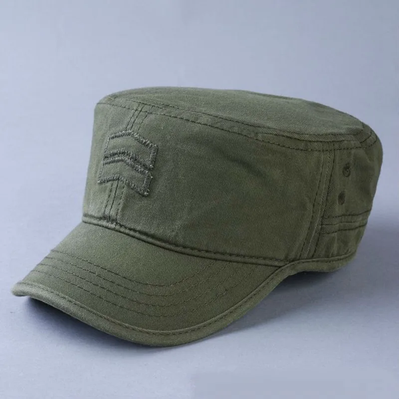 Army-Hat Peaked-Caps Flat-Top-Cap Big-Head Cotton 56-63cm Casual Adult Plus-Size Top-Quality