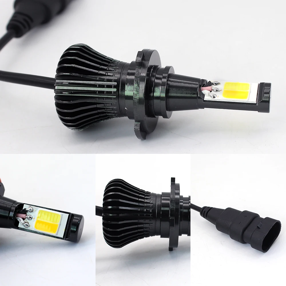 9005 9006 LED Fog Lamp H1 H3 H11 H7 880 881 Bulbs 21W COB chips White Amber/Yellow Dual Color switc