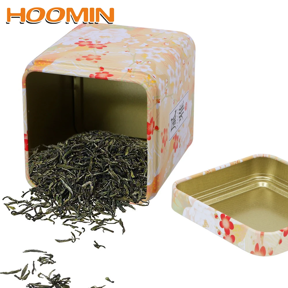 

HOOMIN Candy Coffee Powder Cans Metal Square Container Organizer Tea Candy Kitchen Accessories Multifunction Tea Box Teaware