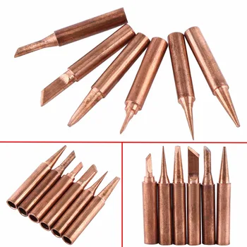 

OSSIEAO 6pcs New Copper Solder Iron Tips 900M-T Lead Free Soldering Welding Tools Set