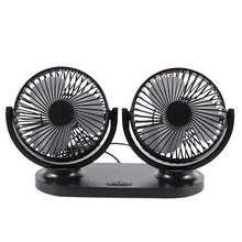 Портативный Универсальный Регулируемый автомобильный вентилятор с двумя головками, 12 В, 360 градусов, с низким уровнем шума, автомобильный вентилятор с воздушным охлаждением, аксессуары для автомобиля