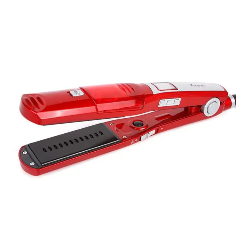 

Kemei Steam Spray Device professional Hair Straightener Heating Plate Styling Tools hair straightener brush