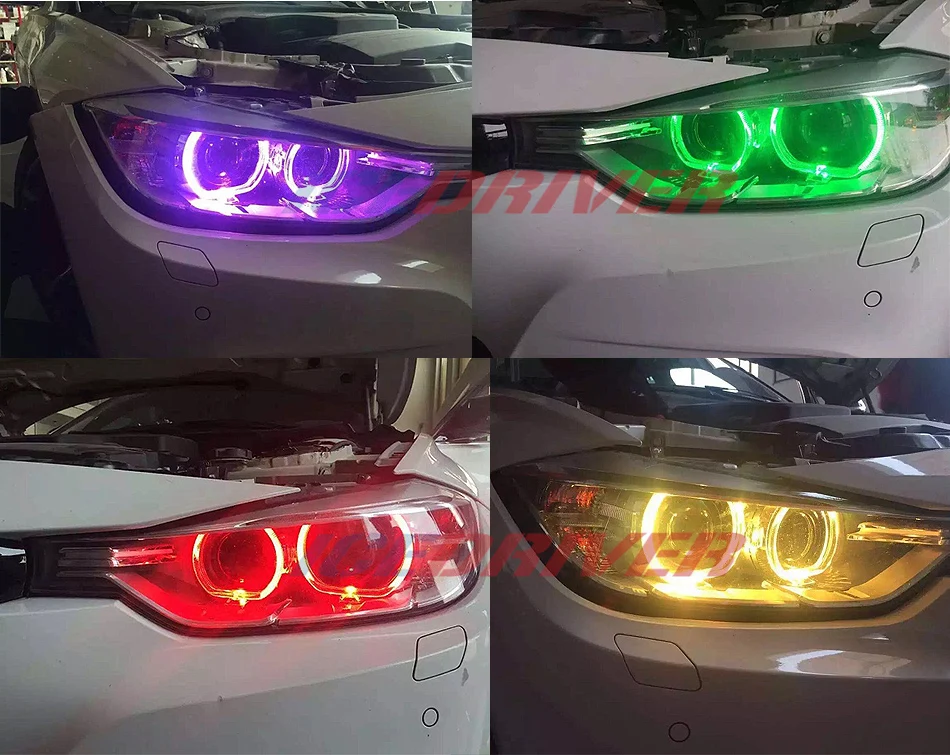 Icedriver для BMW 3 серии ангельские глазки F30 DRL RGB многоцветный светодиодный панели F31 F34 3 GT дневные ходовые огни красный синий Демон глаз