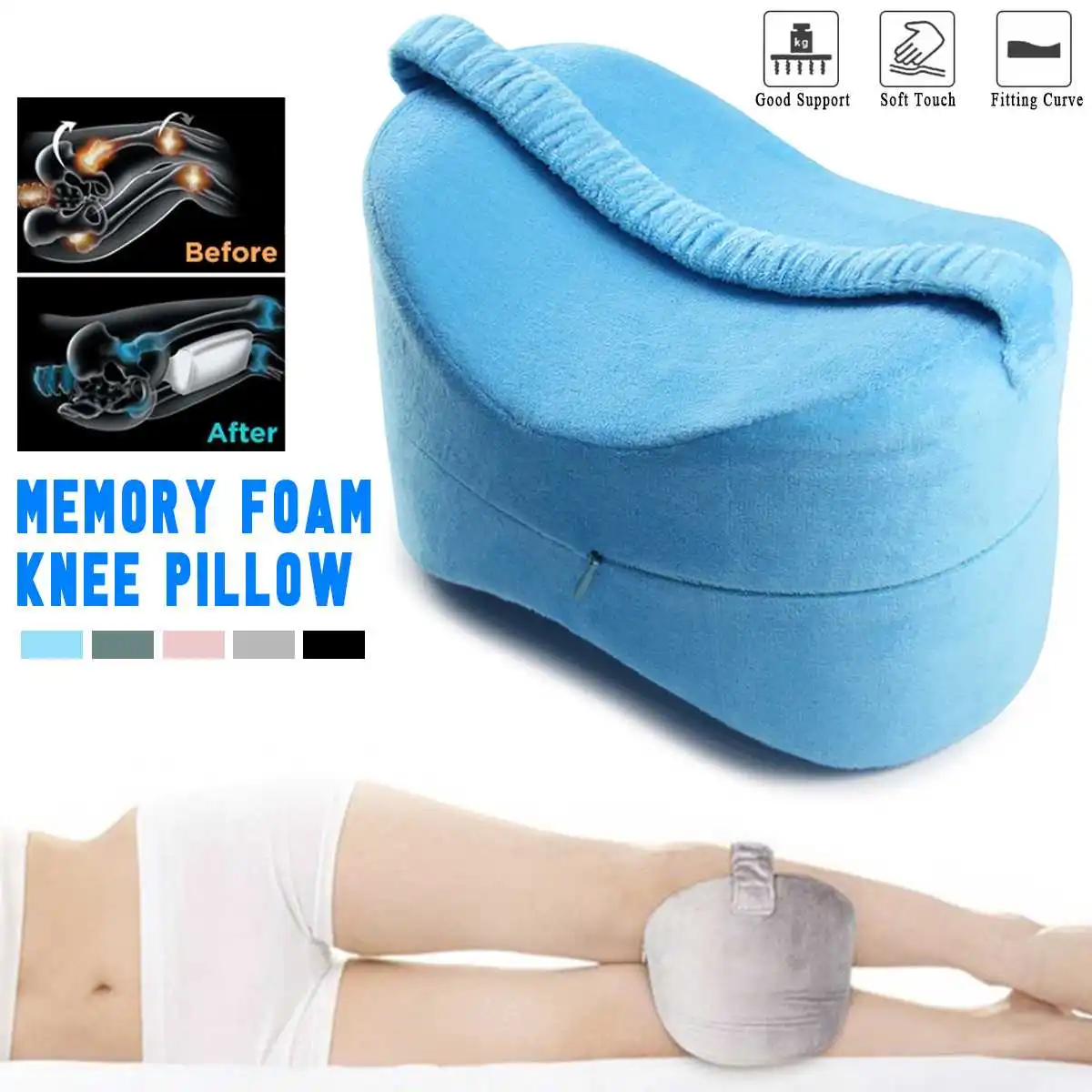 Side Sleeper Memory Foam Knee Pillow Leg Hips Cushions Pain Relief Back Support Body Leg Pillow Bed Cushion Leg Pad Pregnant Side Sleeper Memory Foam Knee Pillow Leg Hips Cushions Pain Relief Back Support Body Leg Pillow Bed Cushion Leg Pad Pregnant