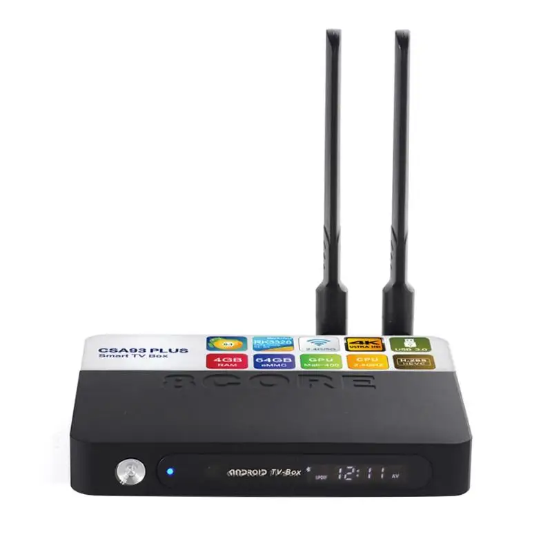

CSA93 Plus Android 8.1 TV Box RK3328 Quad Core 4G+64G WIFI 4K Set Top Box AP6330 2.4GHZ/5.8GHZ 802.11a/b/g/n Support for TF