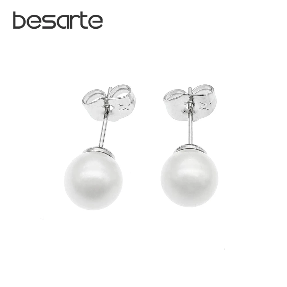 8 Millimetri Perla Orecchini Delle Viti Prigioniere Delle Donne Oro Perle Boucles D' Oreilles Femme Parel Oorbel Orecchini Aretes Perla Kolczyki Inci 