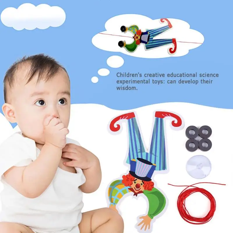 Novelty DIY Toys Clown Walking Wire DIY Gravity Principle Educational Toy Children Kids Craft Toys