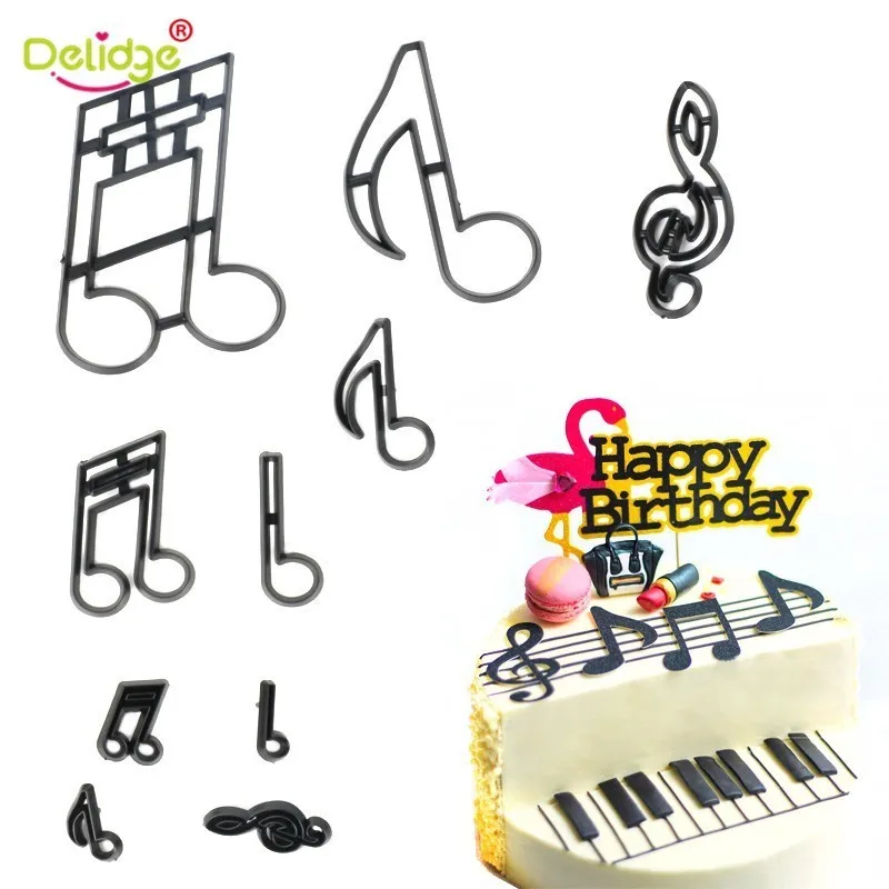 

Delidge 10pcs/set Musical Note & Dinosaur Shaped Cookie Cutter Mold Biscuit Dessert Baking Mould Fondant Cake Decorating Tools