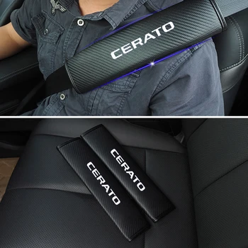 

2PCS PU Reflective Car Seat belt shoulder Pads Safe Seat Belt Cover For Kia CERATO Car Styling Auto Parts