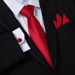 Бизнес классический красный в клетку розовый сплошной шеи галстук для Для мужчин 8 см брендовый галстук карман Квадратные запонки