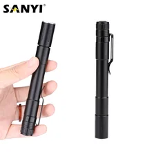 Мини ручка светильник XPE светодиодный тактический вспышки светильник фонарь карман инспекции светильник Водонепроницаемый Фонари AAA Батарея Мощный светодиодный для прогулок