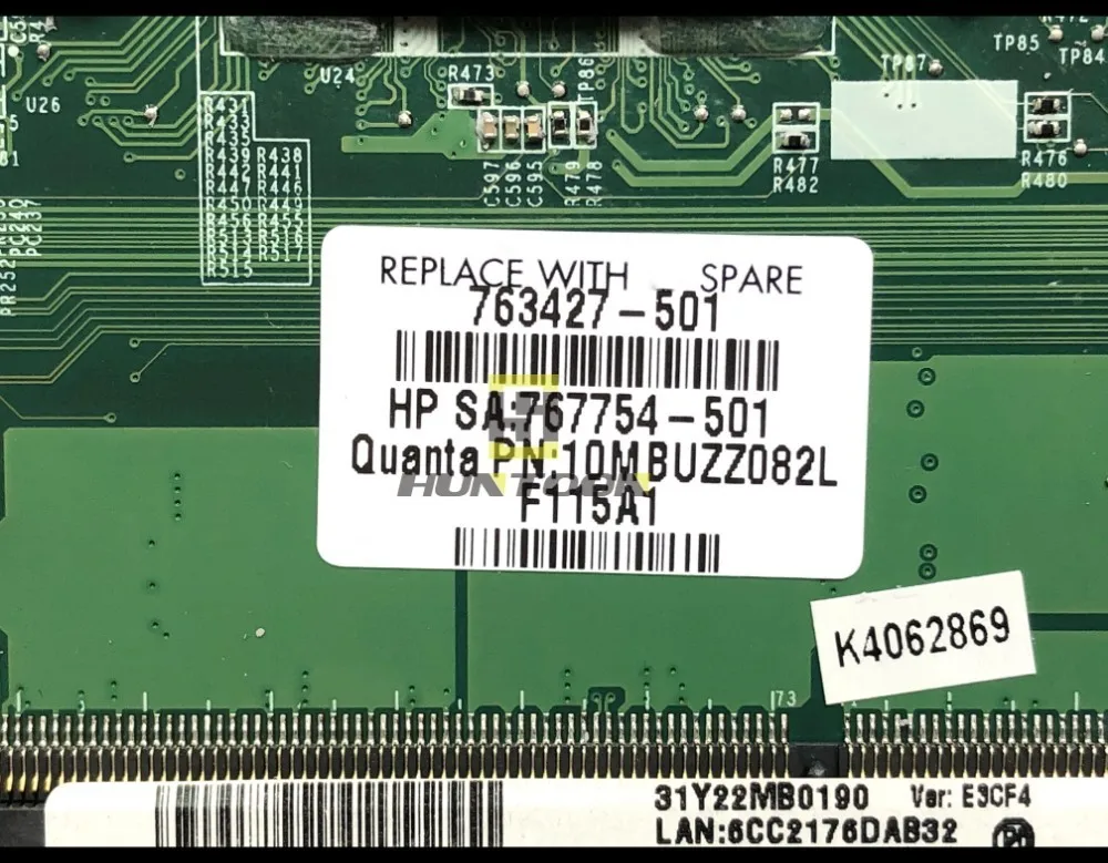 Оптовая продажа 763427 501 для ноутбука HP Pavilion 17 F материнская плата DAY22AMB6E0 Y22A 001 A8 6410