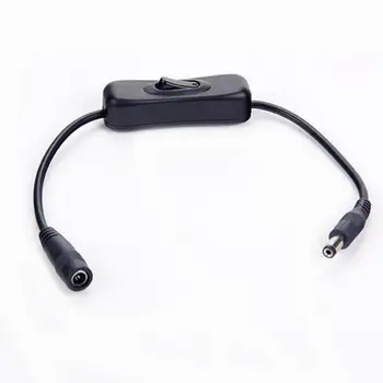 

30cm Switch On Off with Female Male Power Cable 5.5x2.1mm DC Connector Jack Wire Switch 5V 12V 24V for CCTV LED Strip Light