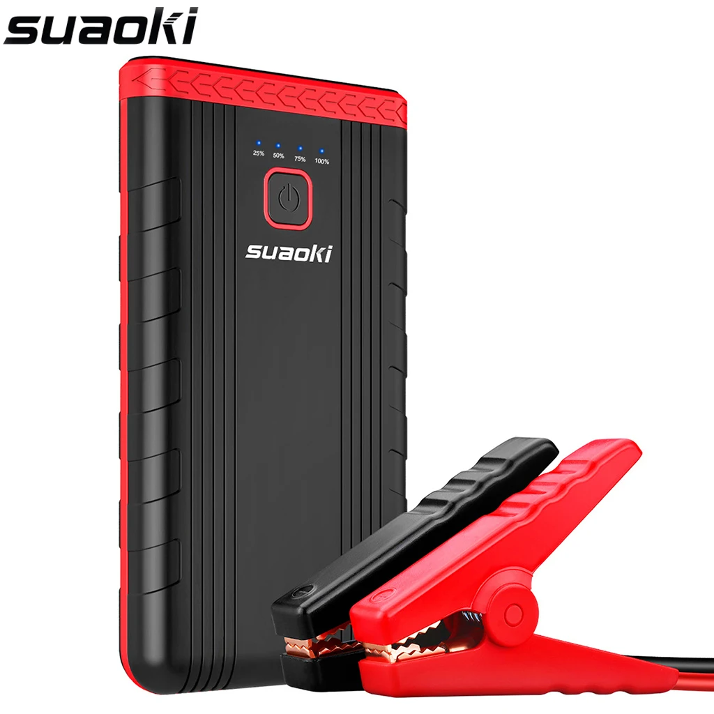 

Suaoki U3 400A Peak Portable Jump Starter Car Battery Booster 5V/2.4A Output Phone Charger with Intelligent Clamps For Car Phone