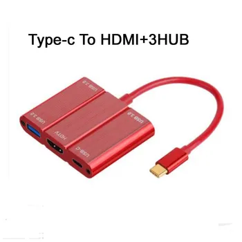 

Type-C to 4K UHD HDMI converter cable USB 3.0 hub HDTV Adapter PD Charger For Macbook Huawei Mate10 samsung S8 Android TV Stick