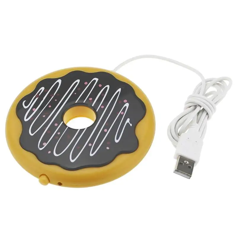 

Cartoon Donut Shape Insulation Coaster USB Warm Cup Heating Device Desktop Coffee Tea Warmer Accessories for Home Office