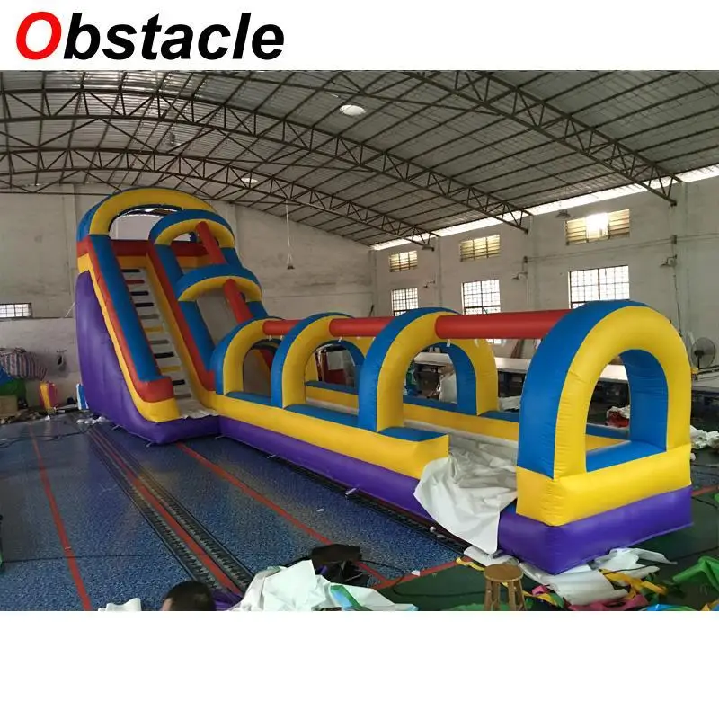 

business use Inflatable long tunnel slide 15m length 5m width bouncer slide commercial kids amusement park equipment for sale