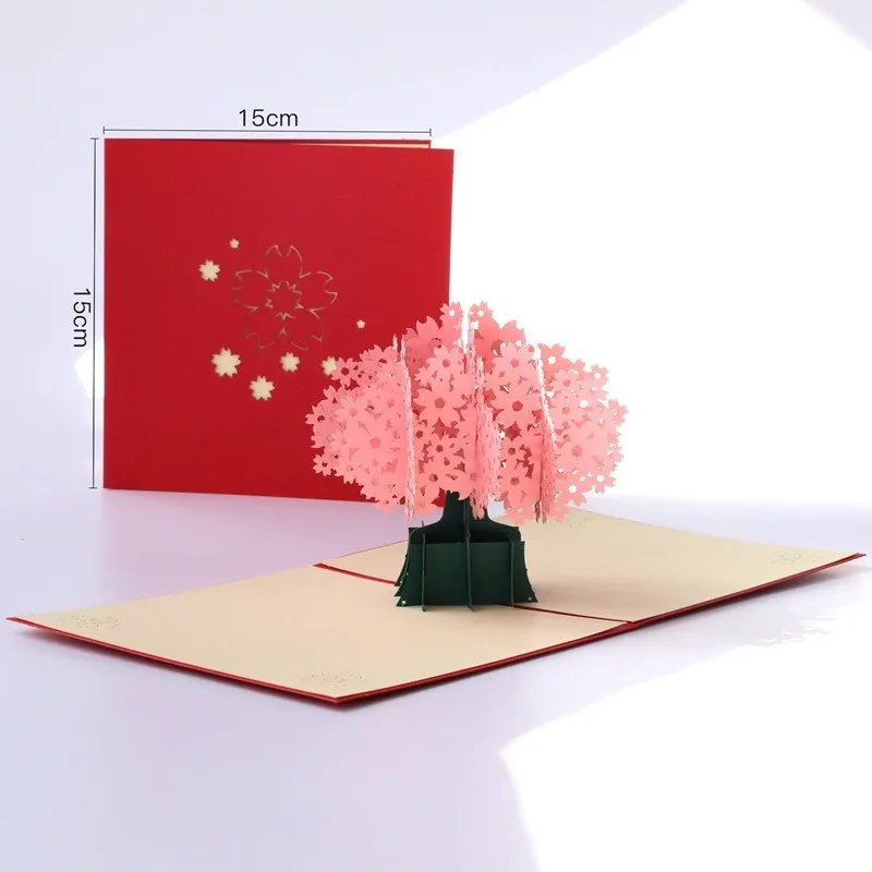  3D Pop Up Greeting Card Handmade Happy Birthday Christmas Card Gifts Postcards Gifts Card With Enve - 32996599575