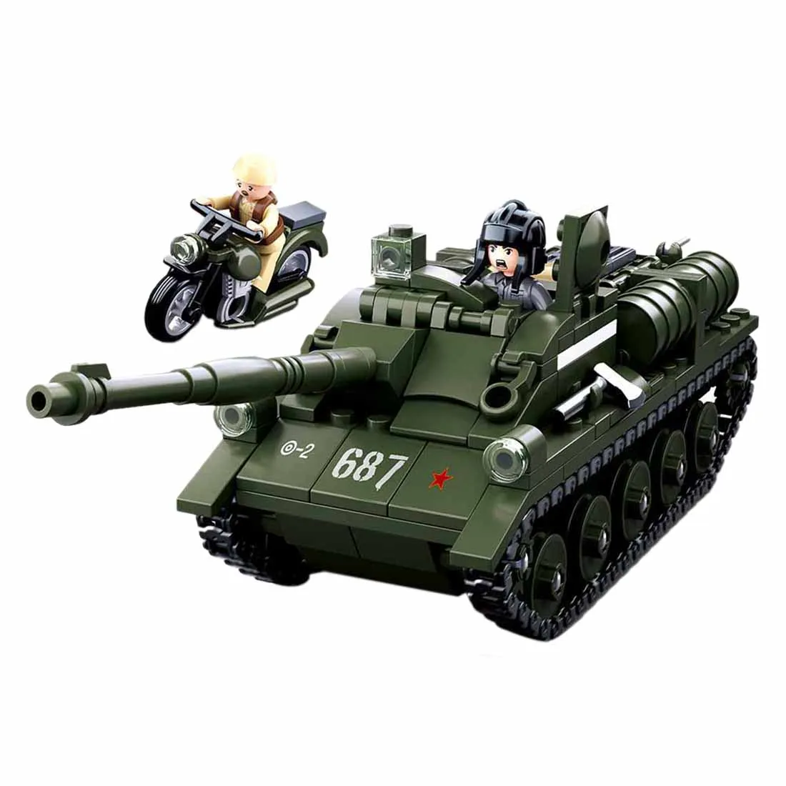 

Sluban Military DIY Small Particle Building Block Assembly Construction Kit Learning Education Toy for Children - SU-85 Tank