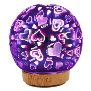 

100ml Glass Aromatherapy Humidifier Essential Oil Diffuser Ultrasonic Humidifier 3D Aromatic Night Light Aroma Essential Oil