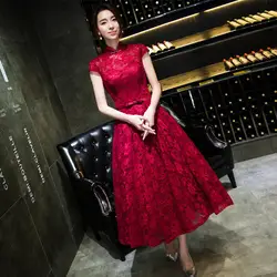 Лидер продаж невесты красный китайский вечернее платье Длинные Cheongsam женская распродажа