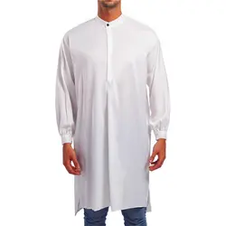 Исламская одежда для мужчин Рамадан джубба Тобе сплошной длинный рукав в арабском стиле мусульманское Eid abaya Саудовская Аравия Дубай