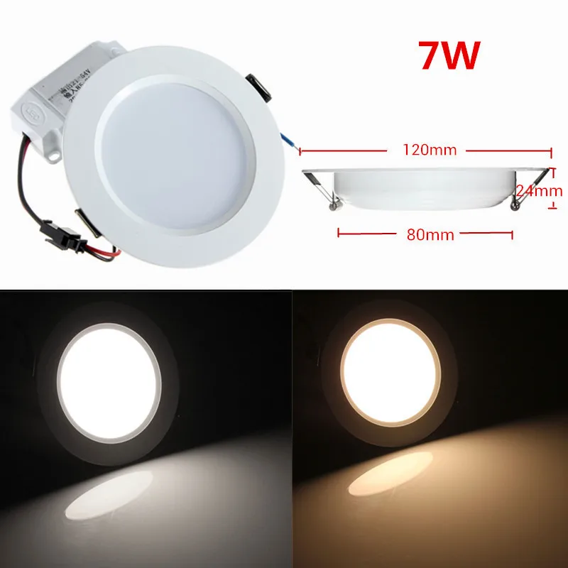 

Smuxi LED Panel Downlight 7W Round SMD5630 LED Ceiling Recessed Light AC85-265V LED Panel Light Bulb