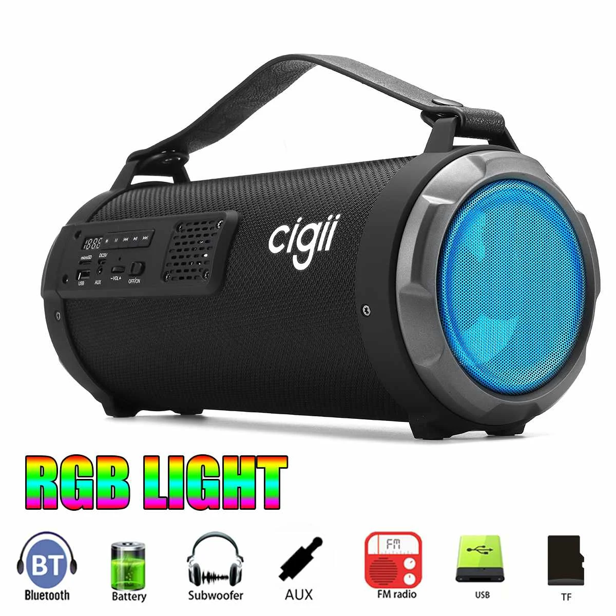 CIGII 4 ''сабвуфер портативный bluetooth динамик 360 объемный звук ПК динамик с RGB подсветкой AUX TF карта Открытый твитер динамик