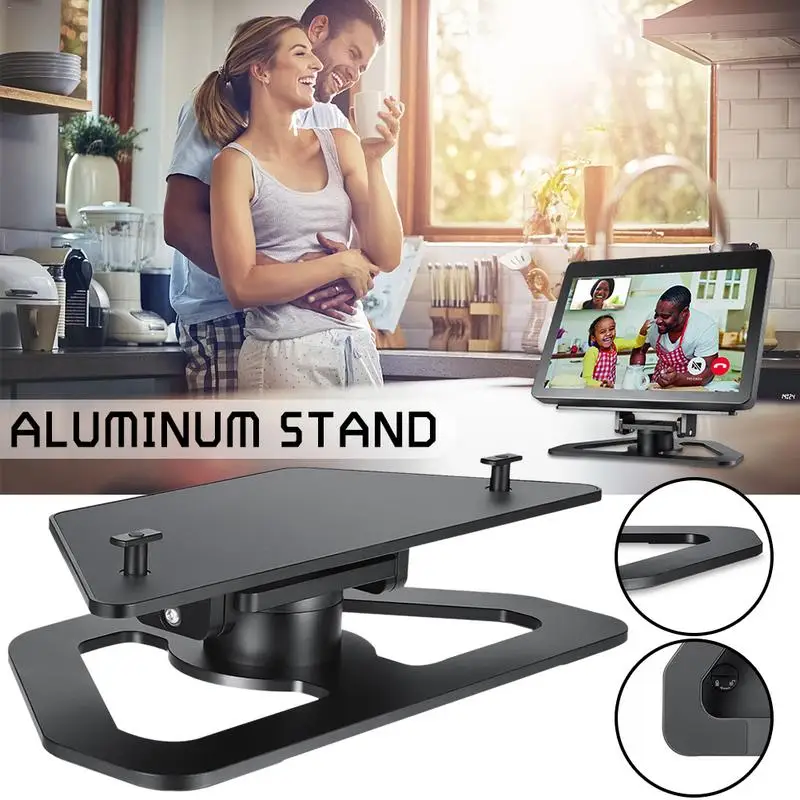 

Full Aluminum Stand Mount for Amazon Echo Show 2st Generation Horizontal 360 Rotatable Tilt Stand with Precision Bearing Black