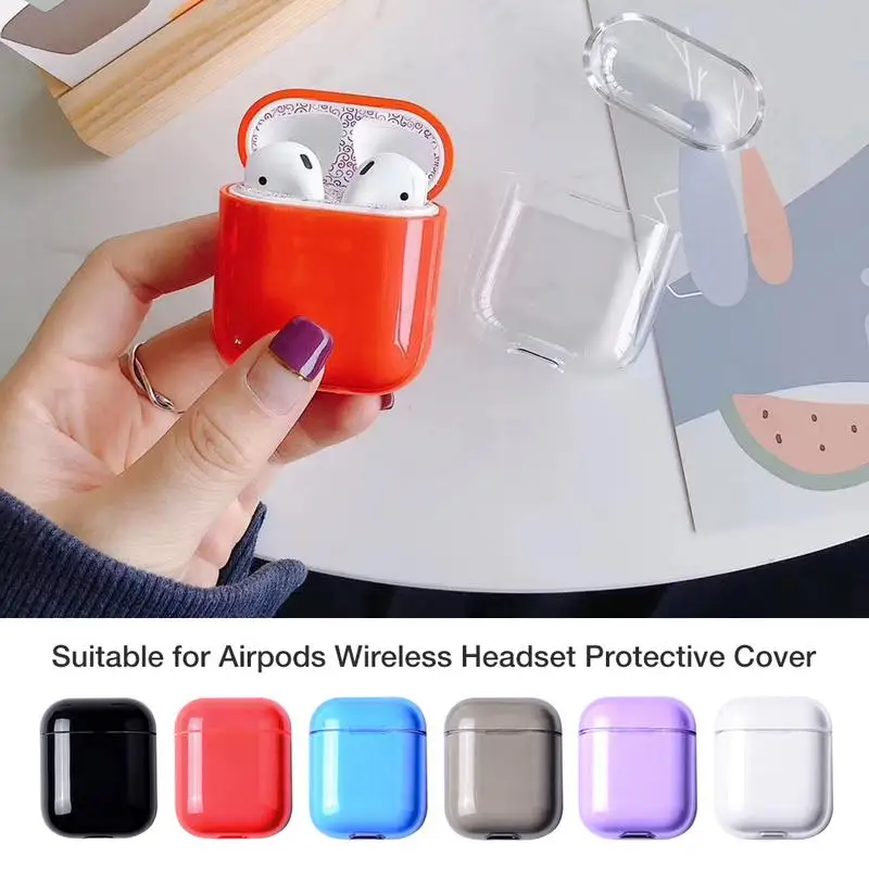 

For Apple Airpods Case Box 1st 2nd Generation Half Transparent Protective Cover PC Hard Shell Box For Apple Air pods Airpod Case