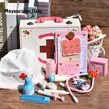 Клубника детская деревянная игрушечная аптечка дом игрушка «Доктор» комплект для медсестры