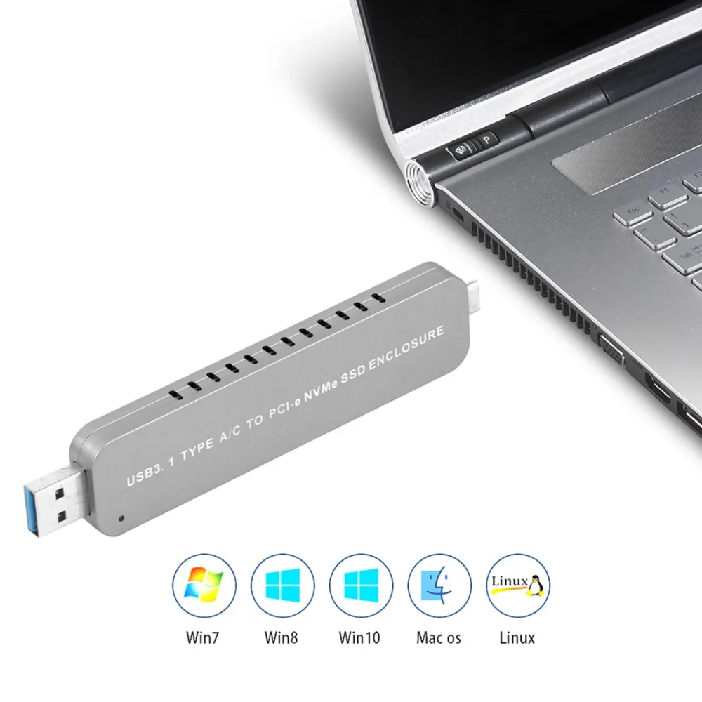 XT-XINTE LM906 USB3.1 TYPE-A+ C к M.2 NVME SSD адаптер жесткий диск корпус внешний HDD корпус для 2242, 2260, 2280 NVMe SSD