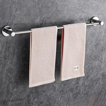 

Houmaid Bathroom Fixtures Stainless Steel Towel Racks Shower Room Hardware Storage Shelves Wall Mounted Single Towel Bars