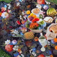 Разноцветный комфортный фланелевый пляжный коврик с цветами, коврик для песка, одеяло, складной пляжный коврик, пляжное одеяло для отдыха на природе, коврик для пикника