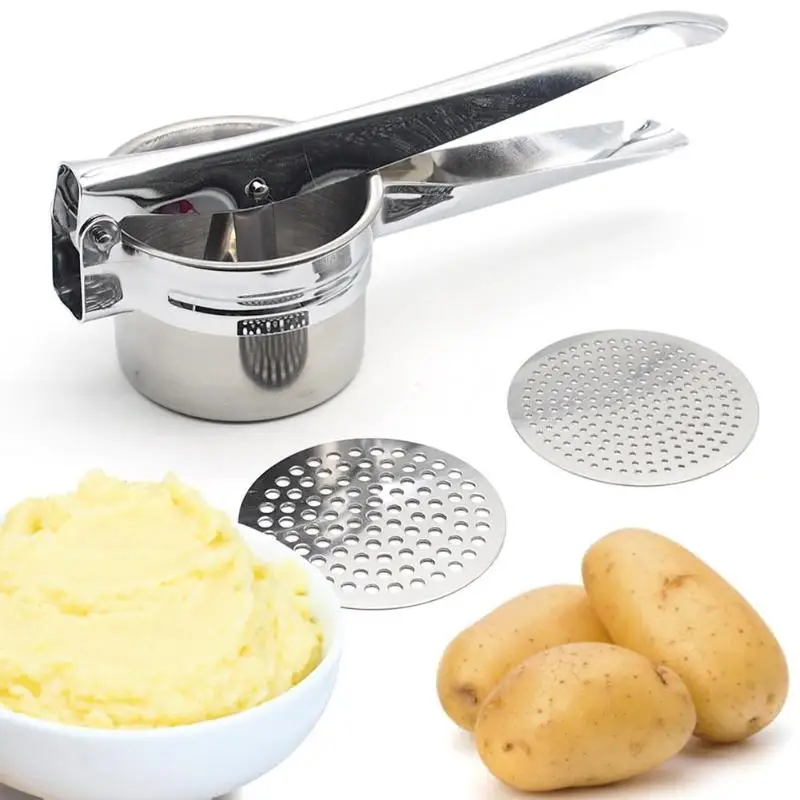 

Potato Masher Ricer Press Mashed Potatoes Stainless Steel Crushing Potatoes Puree Fruit Vegetable Juicer Press Maker Tool
