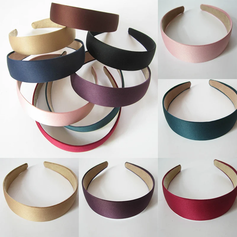 

3cm Width 8 Colors Solid Gifts Girls 1PC DIY Candy Color Beautiful Wide Headband Unique Plastic Women 2019 New Arrival Plain