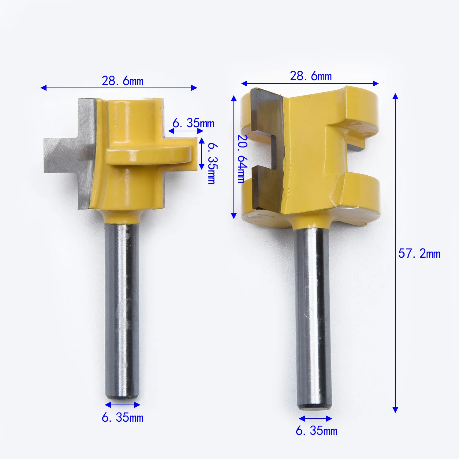 

2 Bit Tongue And Groove Router Bit Set 1/4 X 1/4 Shank Wood Cutter Tool Kits