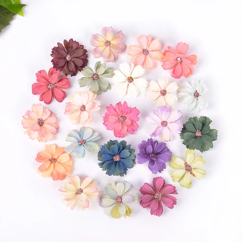 

DIY Birthday Party 10PCS/Set Home Decoration Silk Wedding Popular Artificial Flowers Hexapetalous Flower Multilayer Flower head