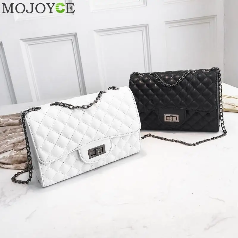 2018 Black Women Shoulder Bags Female Party Crossbody Chain Bag Plaid Handbag Quilted Sac A Main Femme Women Leather Handbags