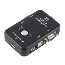 2In 1Out 2 порта USB 2,0 KVM переключатель 1920*1440 VGA переключатель SVGA разветвитель коробка для клавиатуры мышь ПК Коробка адаптер