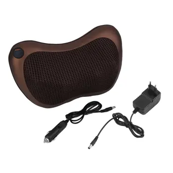 

Car Electric Heating Kneading Relax Neck Shoulder Back Pain Body Spa Deep Massage Pillow Massager Device EU Plug