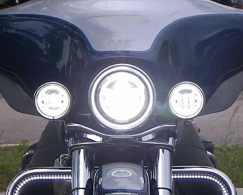 Набор мотоциклетных аксессуаров " поворотник DRL Angel Eye налобный фонарь для Softail Touring Motor 7 дюймов круглый светодиодный налобный фонарь