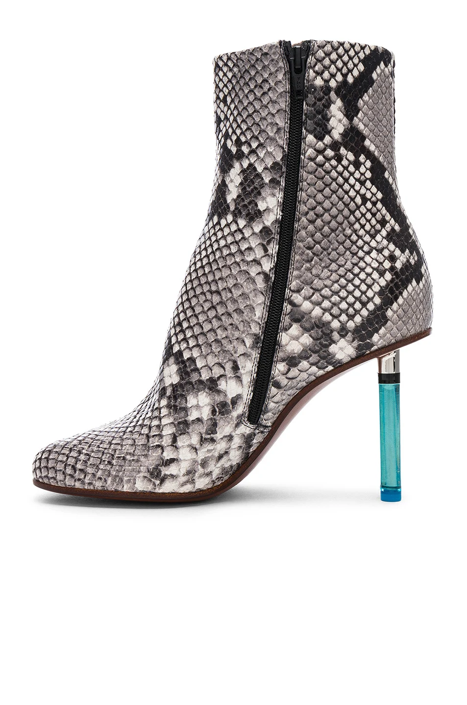 Sexy Cuir Véritable 45 Femmes Zipper Sidethin Léopard En Grande Talon Bottes Mode Femme Taille Haute Étrange Bottines NwOvmn80