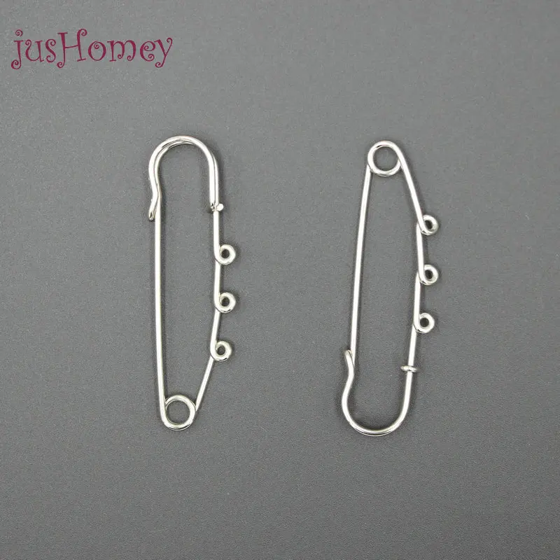 12PCS Silver Tone 3 Loop Kilt Safety Pins 65mm Metal Brooch Pin Shawl