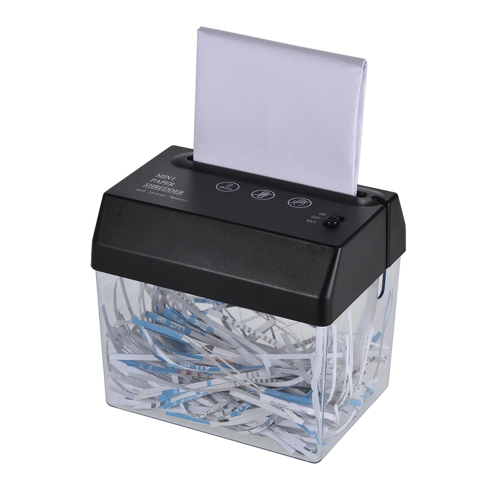 

Mini Portable USB Paper Shredder Cutter Strip Cut A6/ A4 Cutting Machine Tool with Letter Opener Wastebasket for Office Home