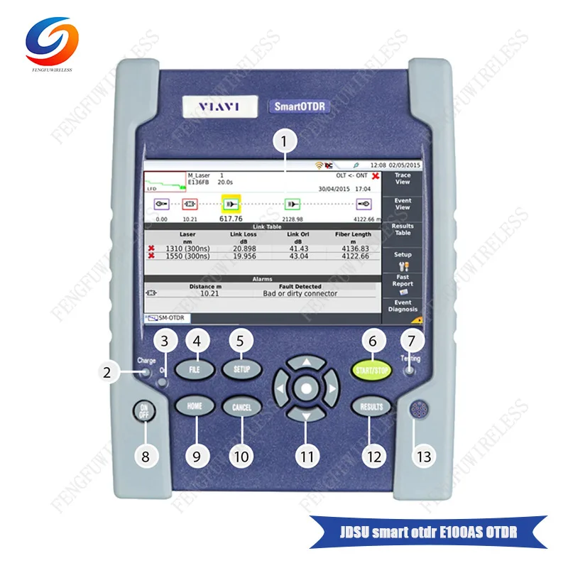 Многоязычная Оригинал JDSU E100AS OTDR 30/30dB SM 1310/1550nm Визуальный дефектоскоп заменены MTS