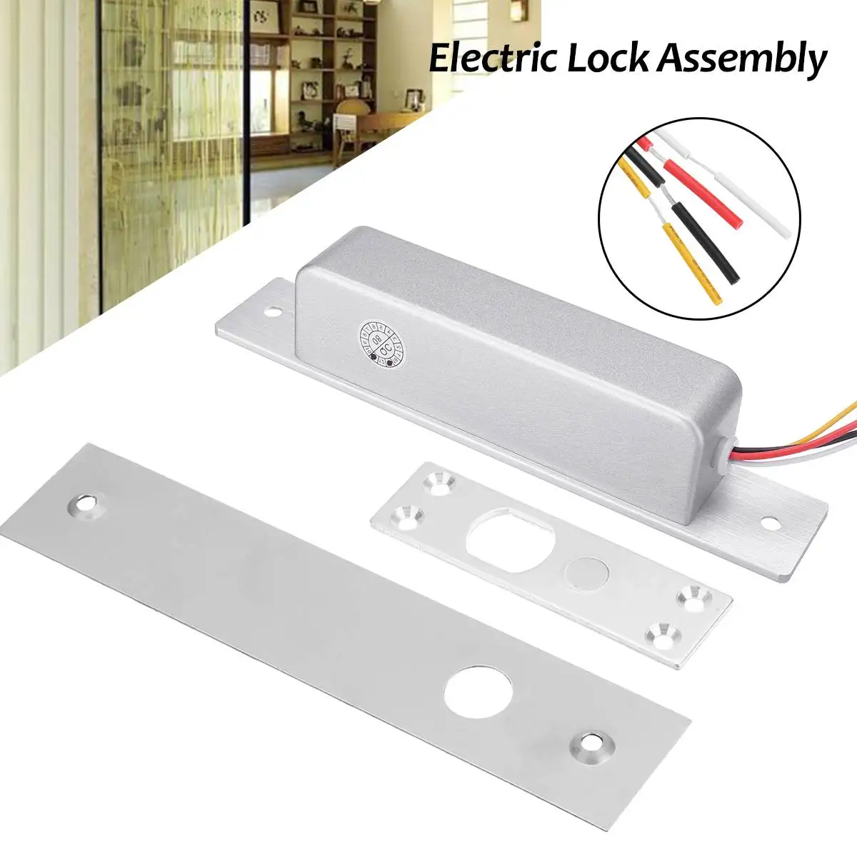 

DC 12/24V 4 Wire Electric Lock Assembly Solenoid Magnetic Bolt 0/3/6s Time Delay for Access Control Home Safety