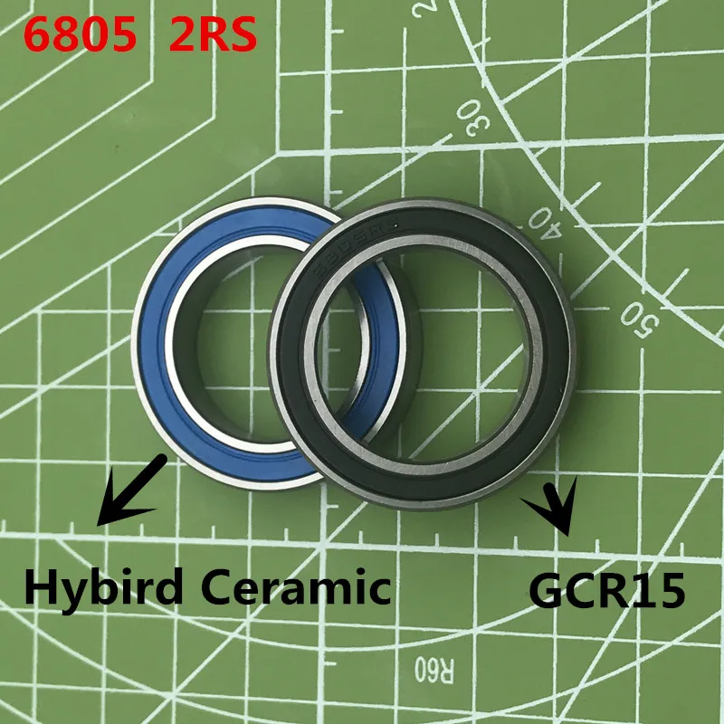6805 Гибридный керамический подшипник 25x37x7 мм ABEC-3(2 шт.) велосипедные кронштейны и запчасти 6805RS Si3N4 шариковые подшипники