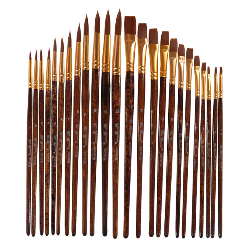 

12 Pcs Acrylic Oil Watercolour Painting brush Watercolor Pen Artist By Number Craft Art Supplies Model Paint Watercolor Brush Se